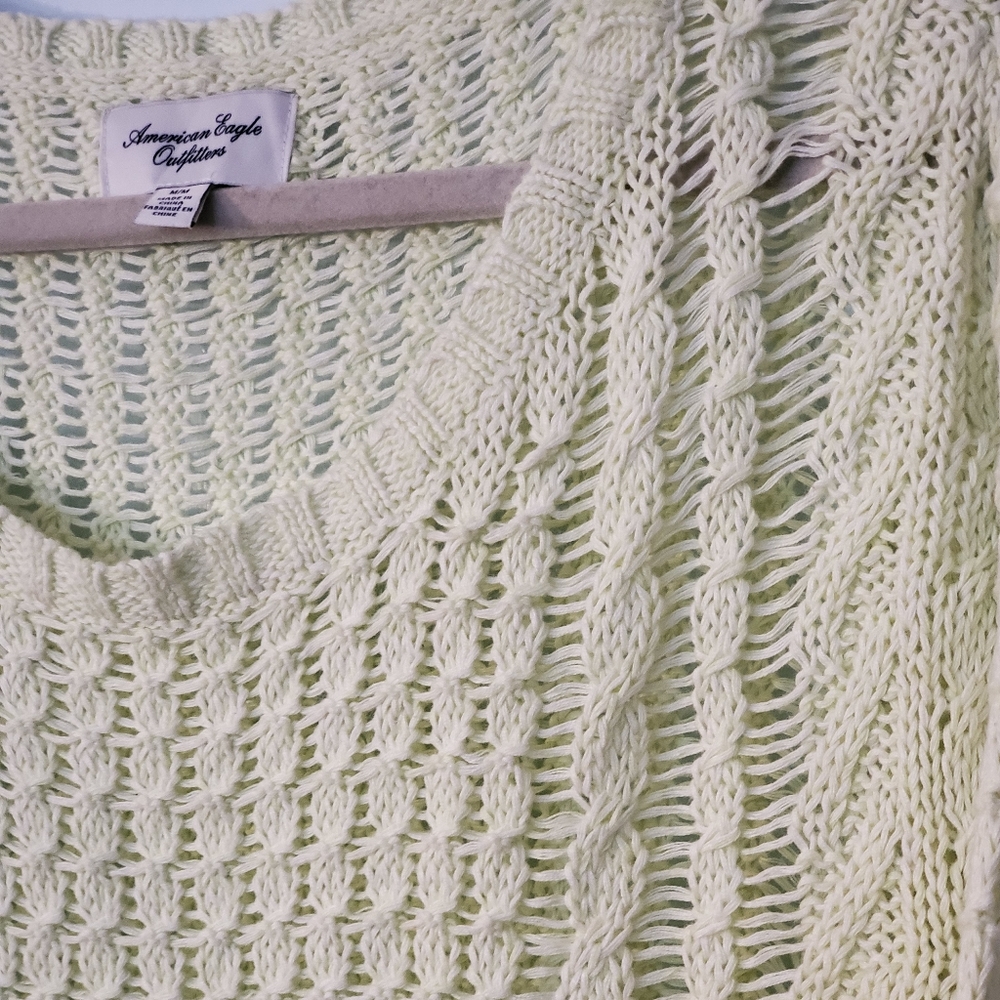 American Eagle Pale Green Knit Sweater
